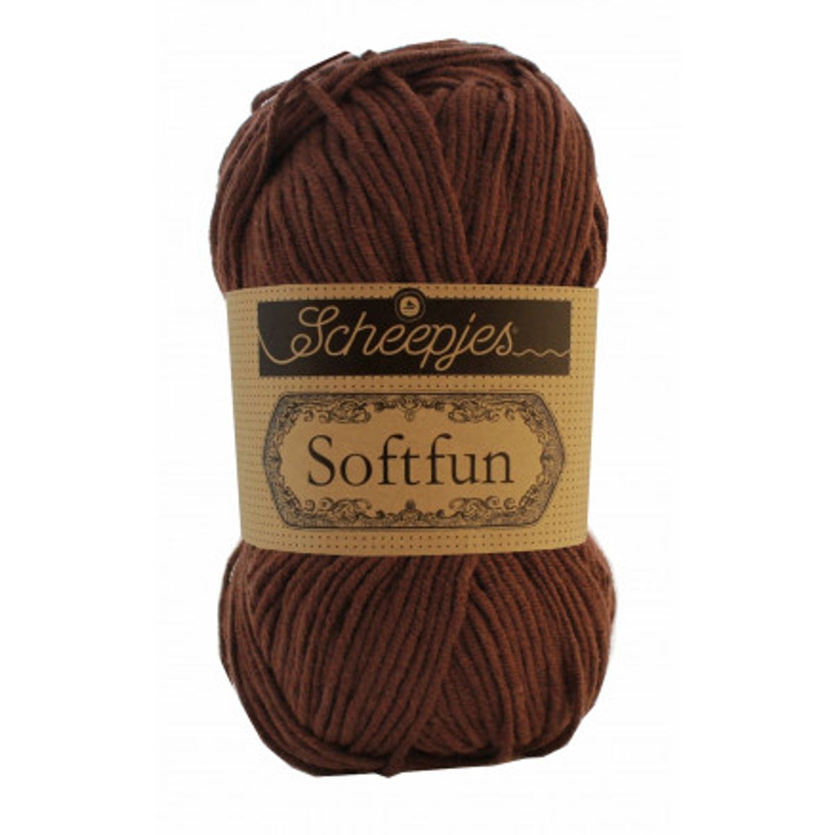 Scheepjes Softfun Garn Unicolor 2623 Mørk Rødbrun