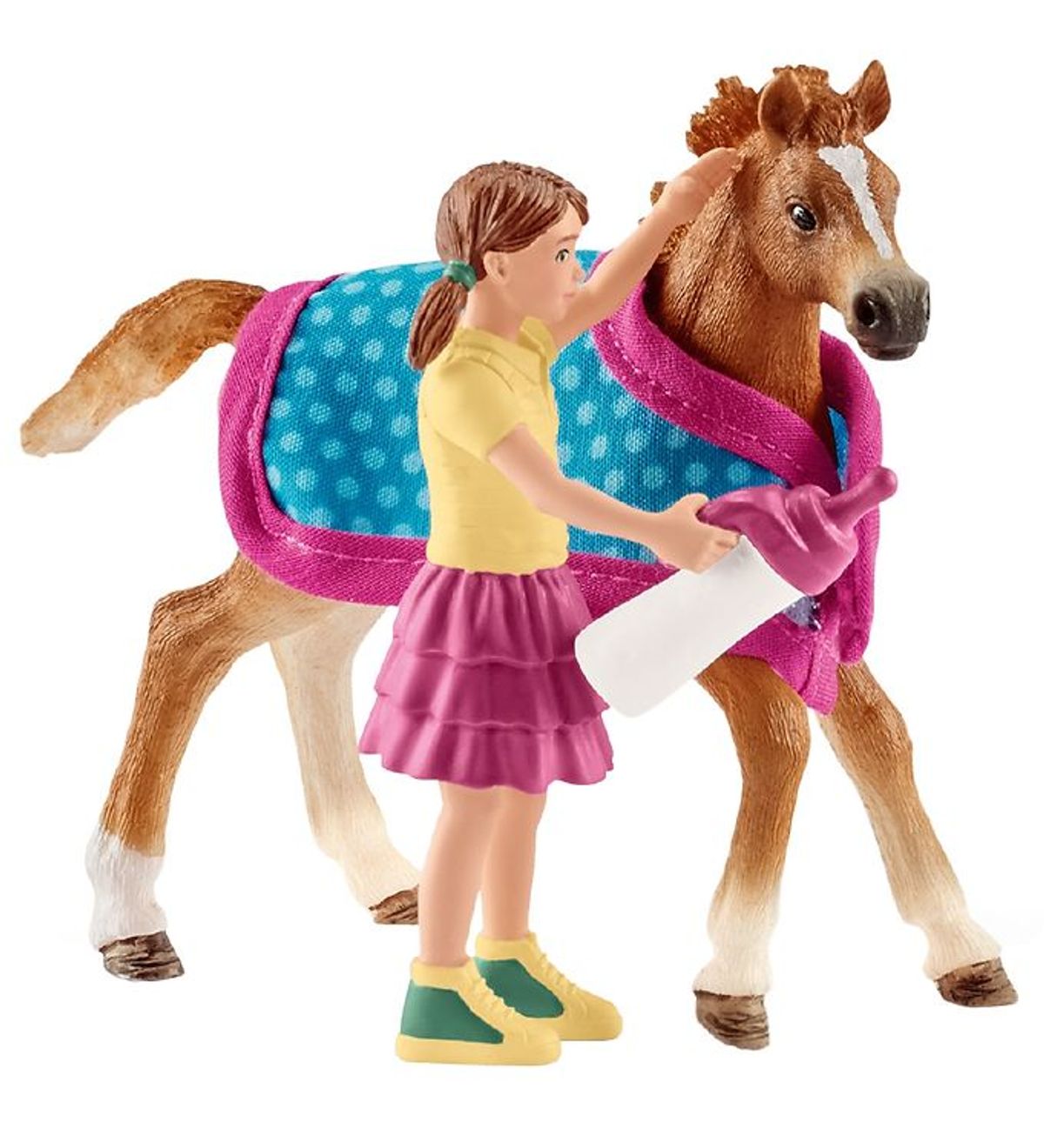 Schleich Horse Club - Føl m. Dukke - H: 8 cm 42361