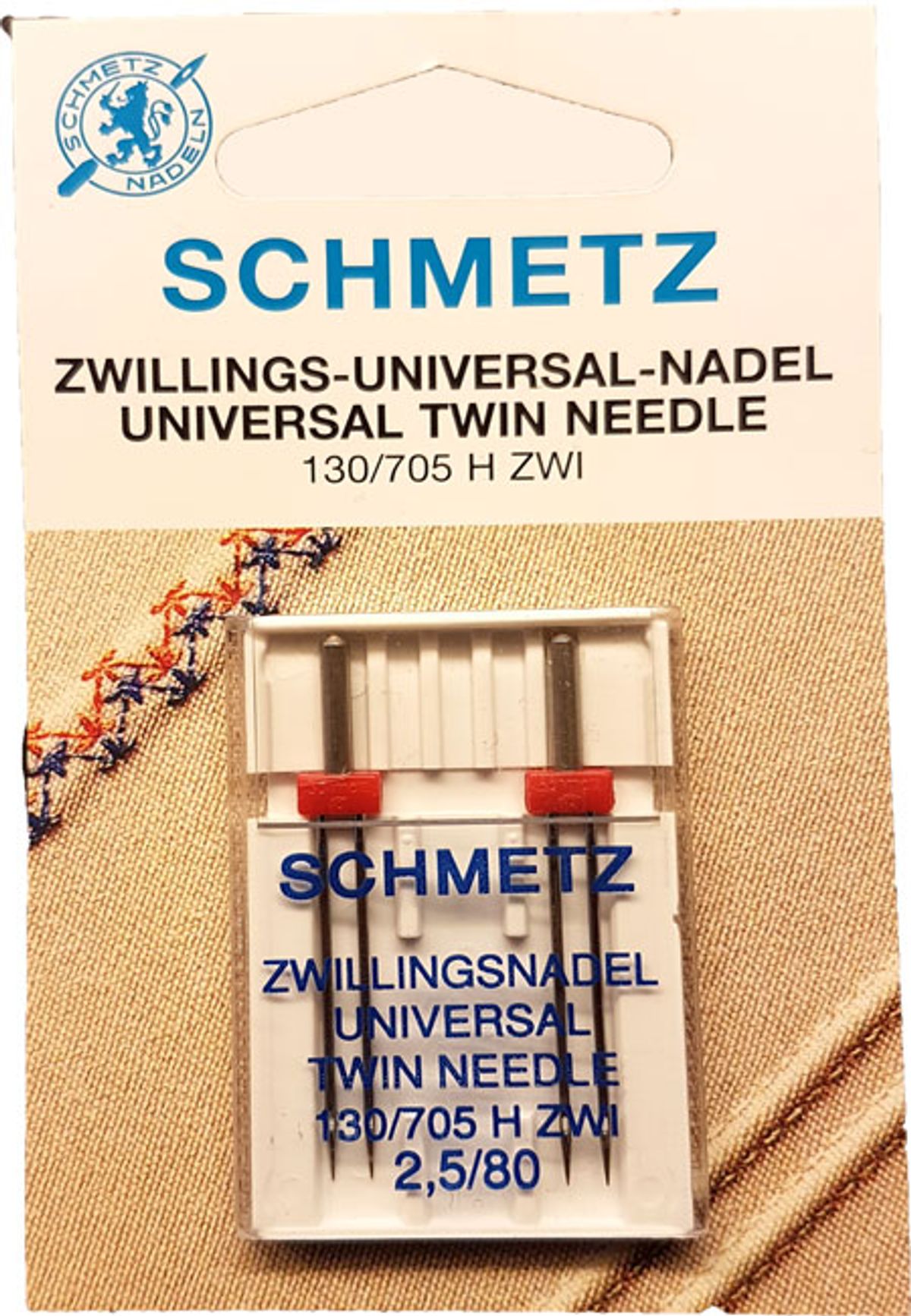 Schmetz universal tvilling symaskinnåle - 130/705 H zwi