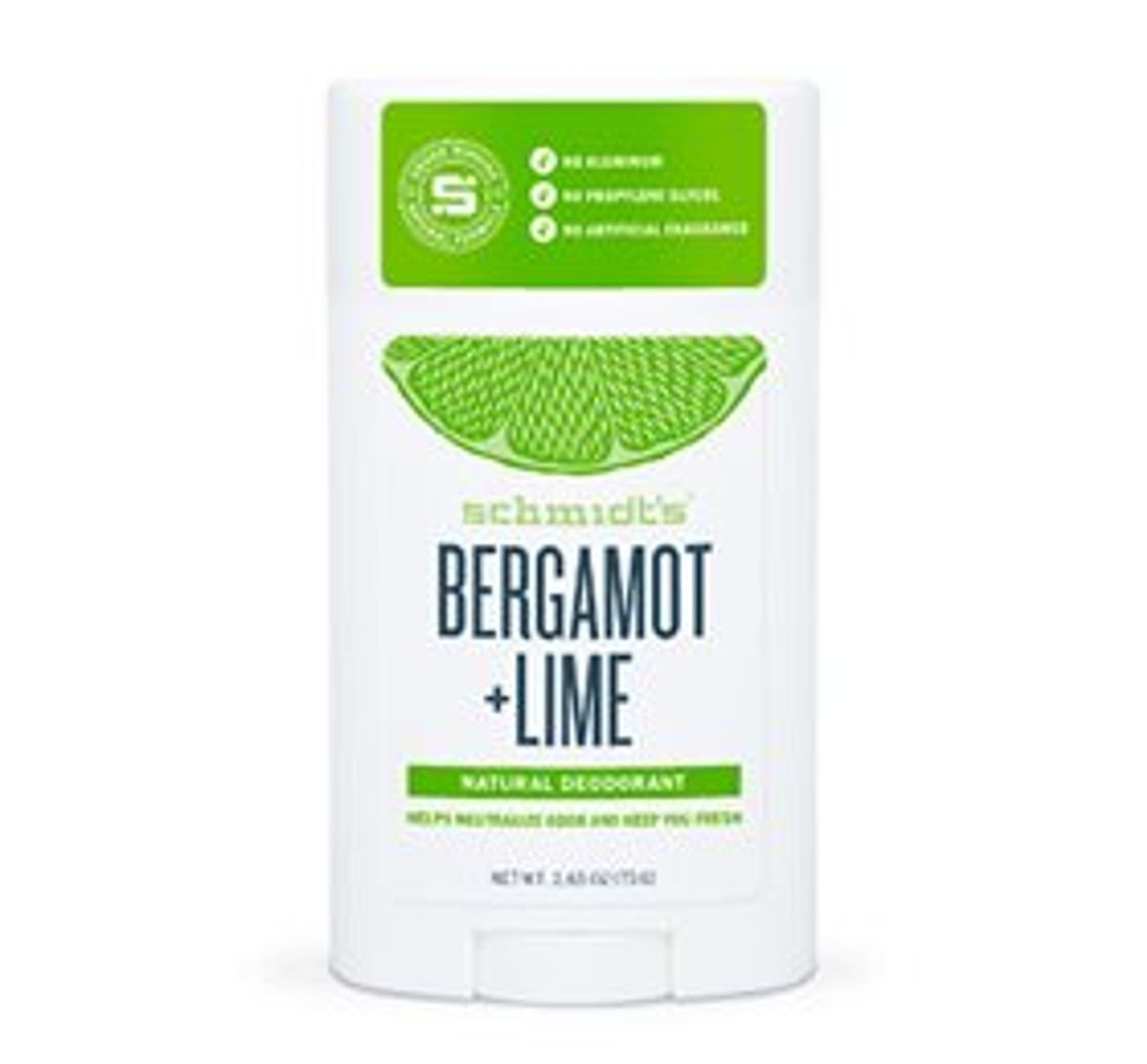 Schmidt's Deodorant stick Bergamot+Lime &bull; 75g.