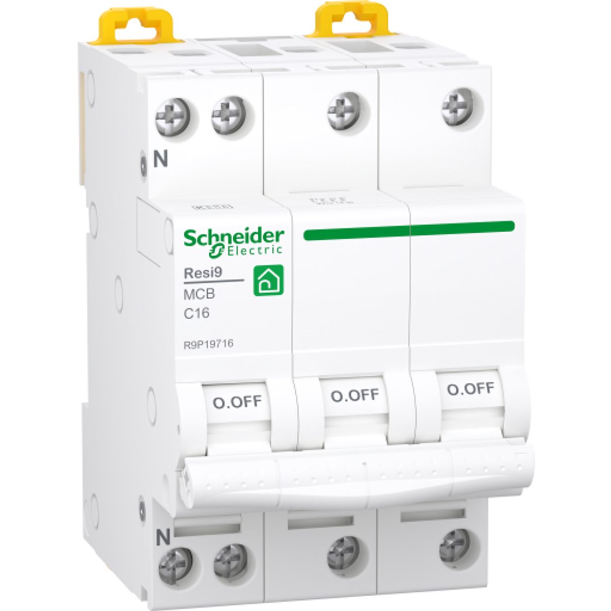 Schneider Electric Resi9 bolig automatsikring C 4P, 16A