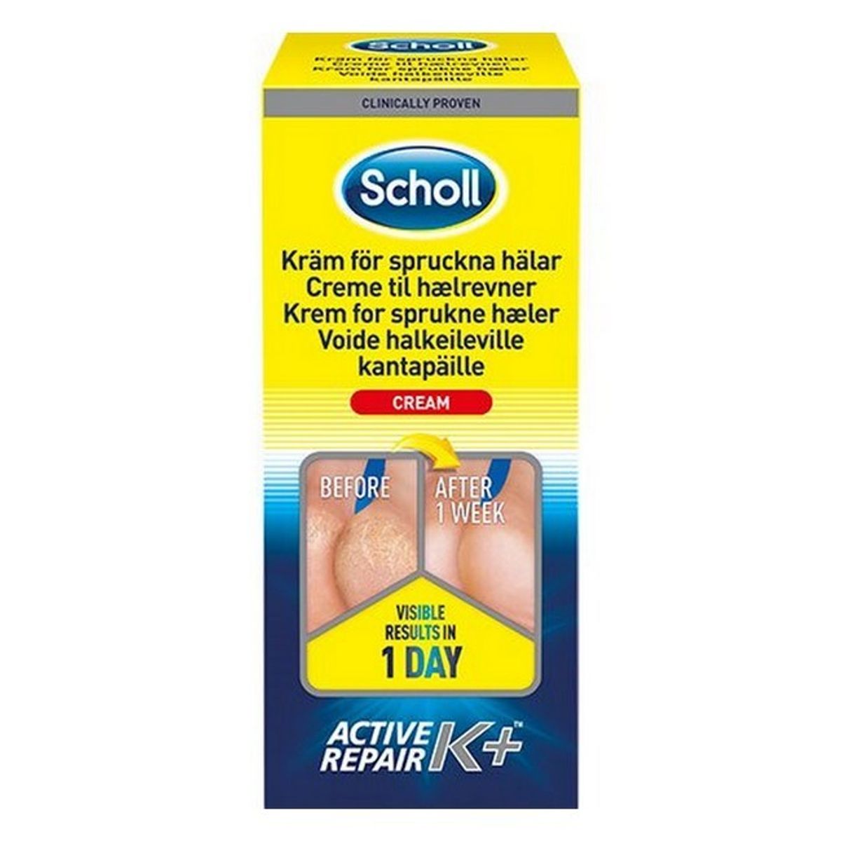 Scholl - Creme til hælrevner Active Repair K+ - 120 ml