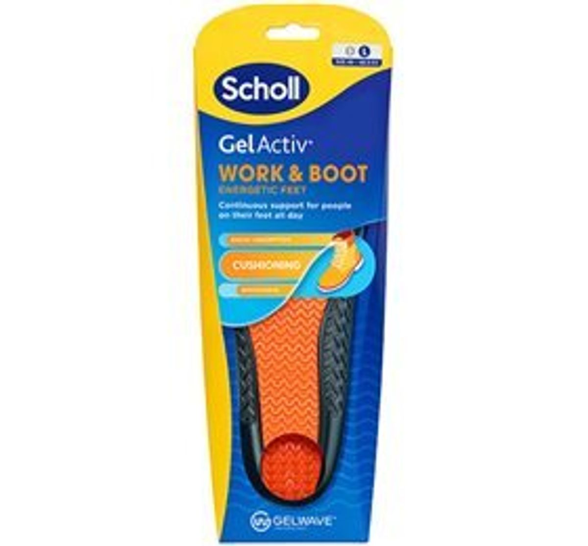 Scholl Gel Activ Insole Work & Boot (L), 1pk.