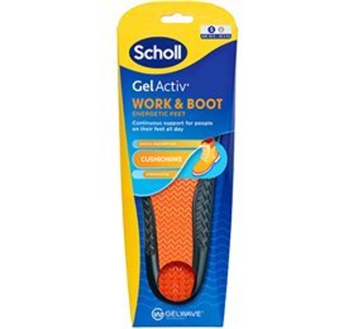 Scholl Gel Activ Insole Work & Boot (S), 1pk.