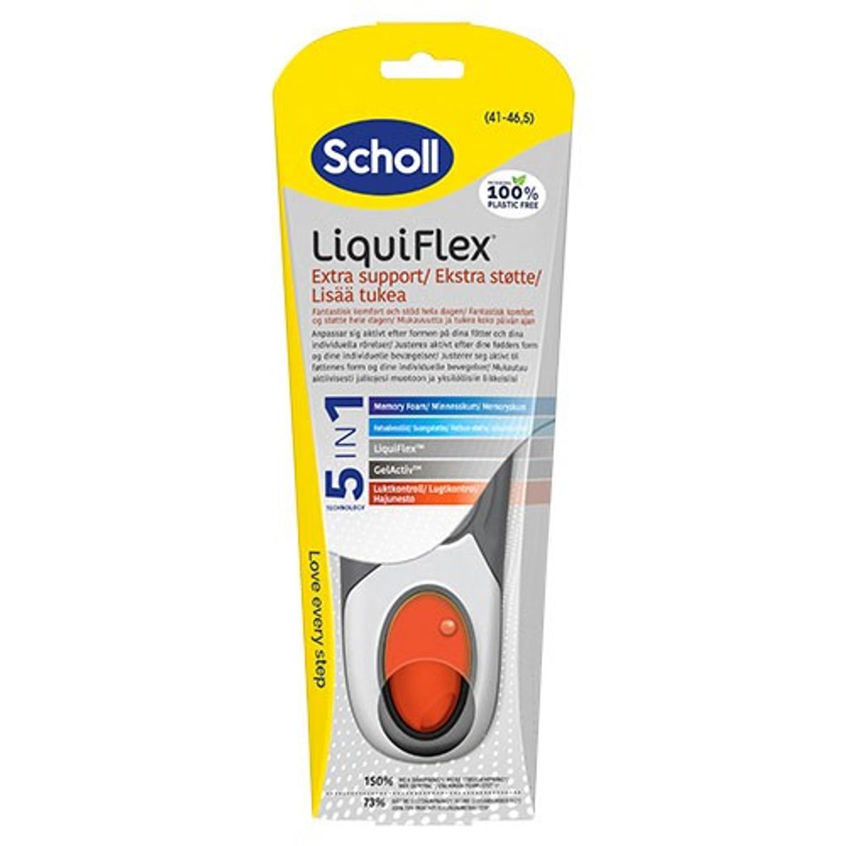 Scholl Insoles Liquiflex Extra Support (L) - 1 pakke