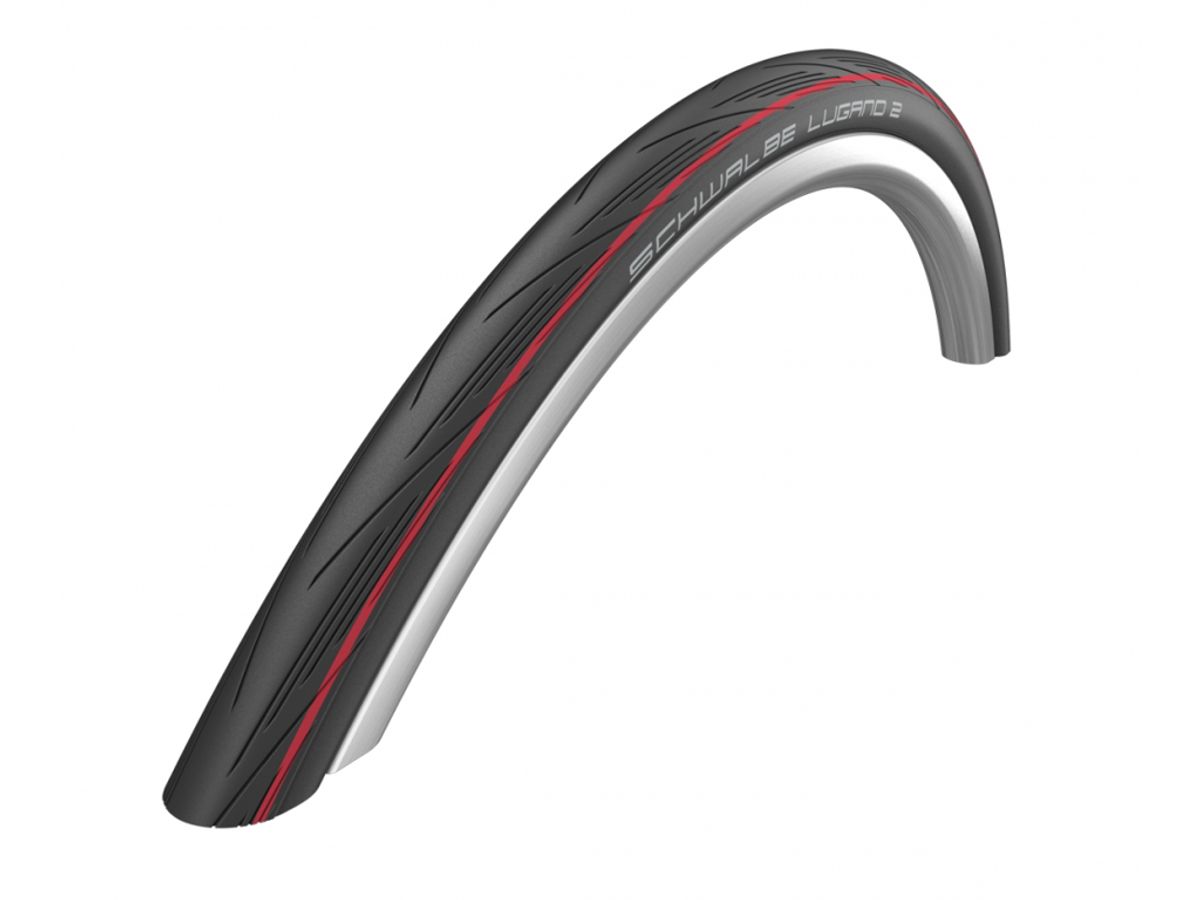 Schwalbe Lugano II - K-Guard Foldedæk - 700x25c (25-622) Sort/Rød