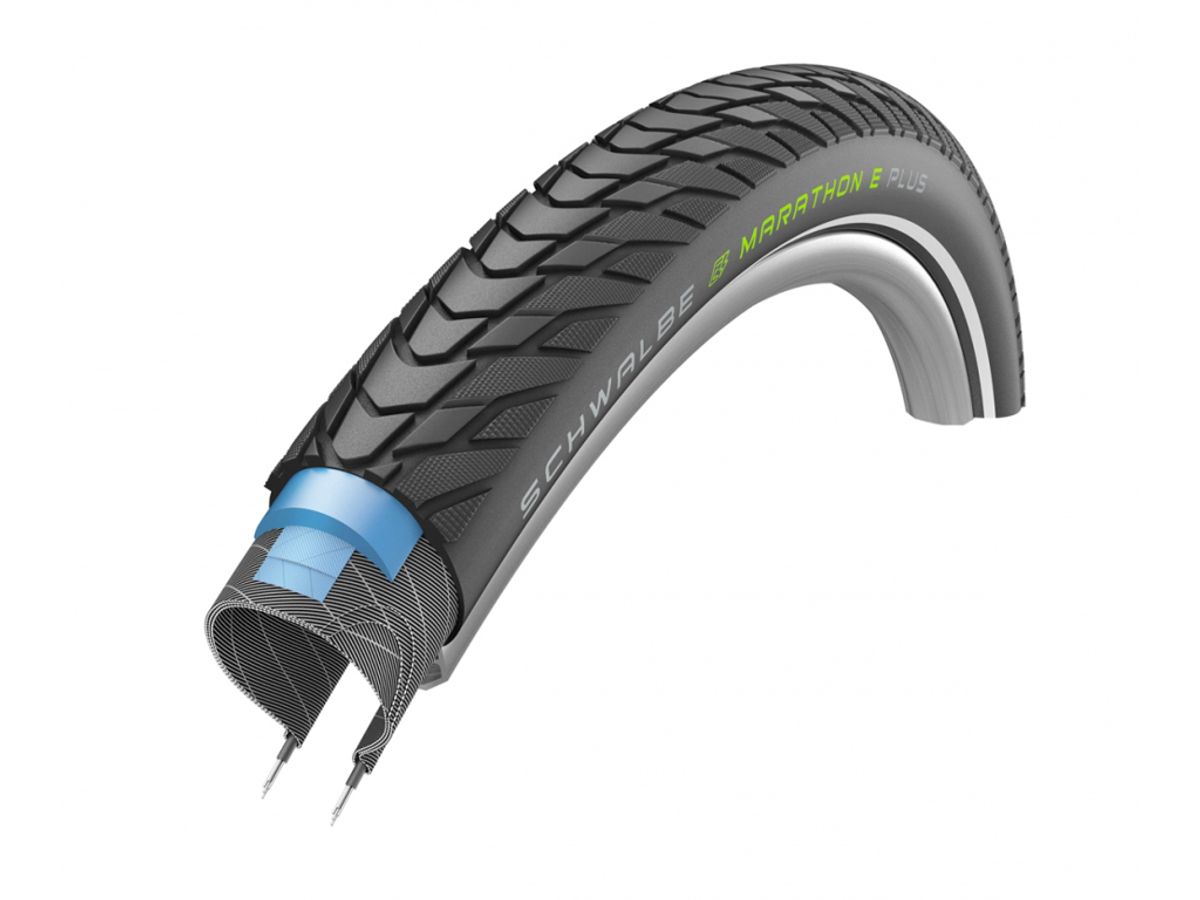 Schwalbe Marathon E-Plus - Tråddæk - 27,5x2,00 (50-584) E-50 - Sort