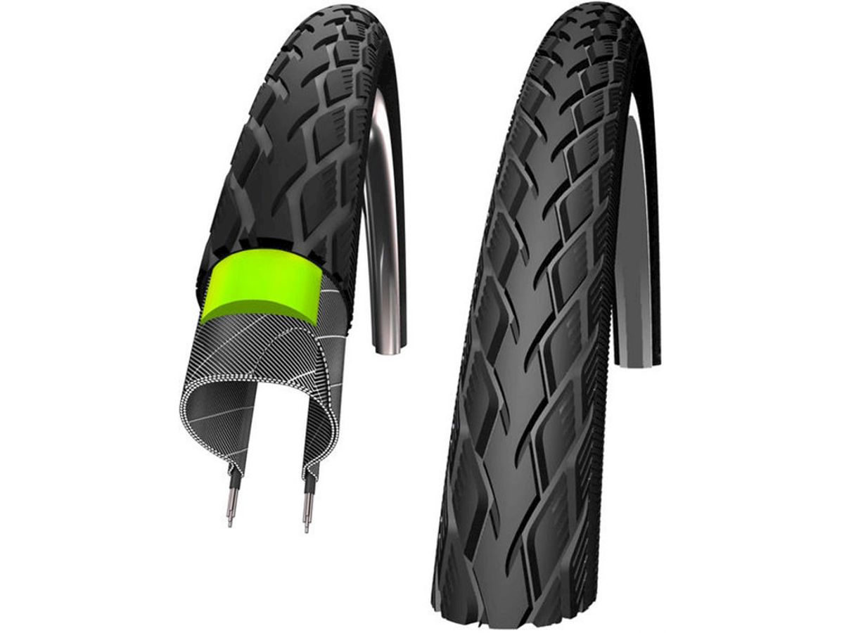 Schwalbe Marathon GreenGuard - Tråddæk - 18x1,65 (44-355) E-25 - Sort