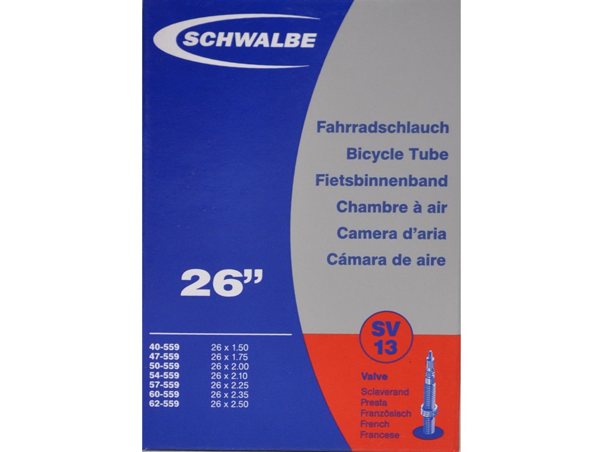 Schwalbe slange 26 x 1,50-2,50 med Racer ventil SV13