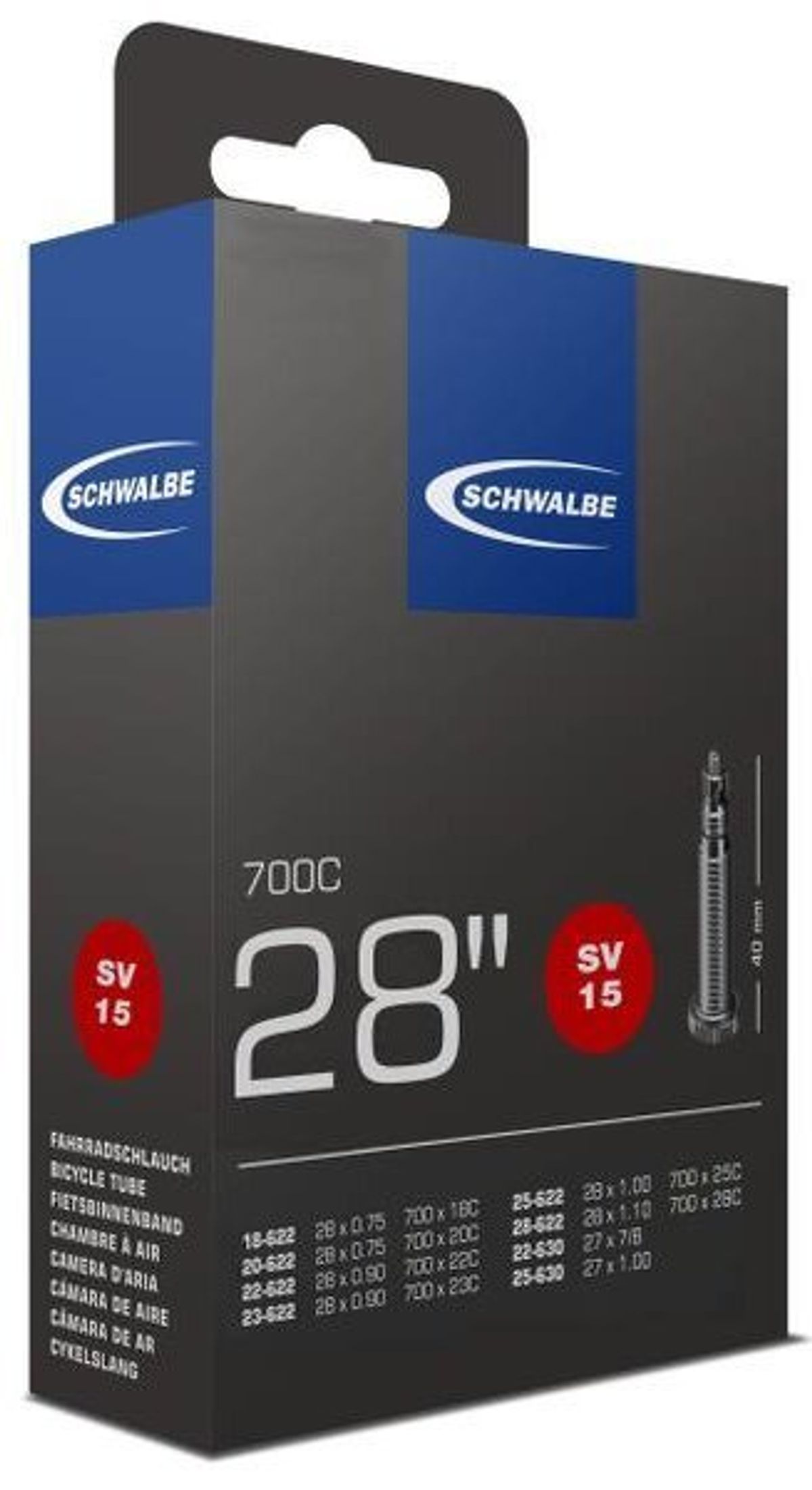 Schwalbe slange 28 x 18c-28c Racer ventil SV15