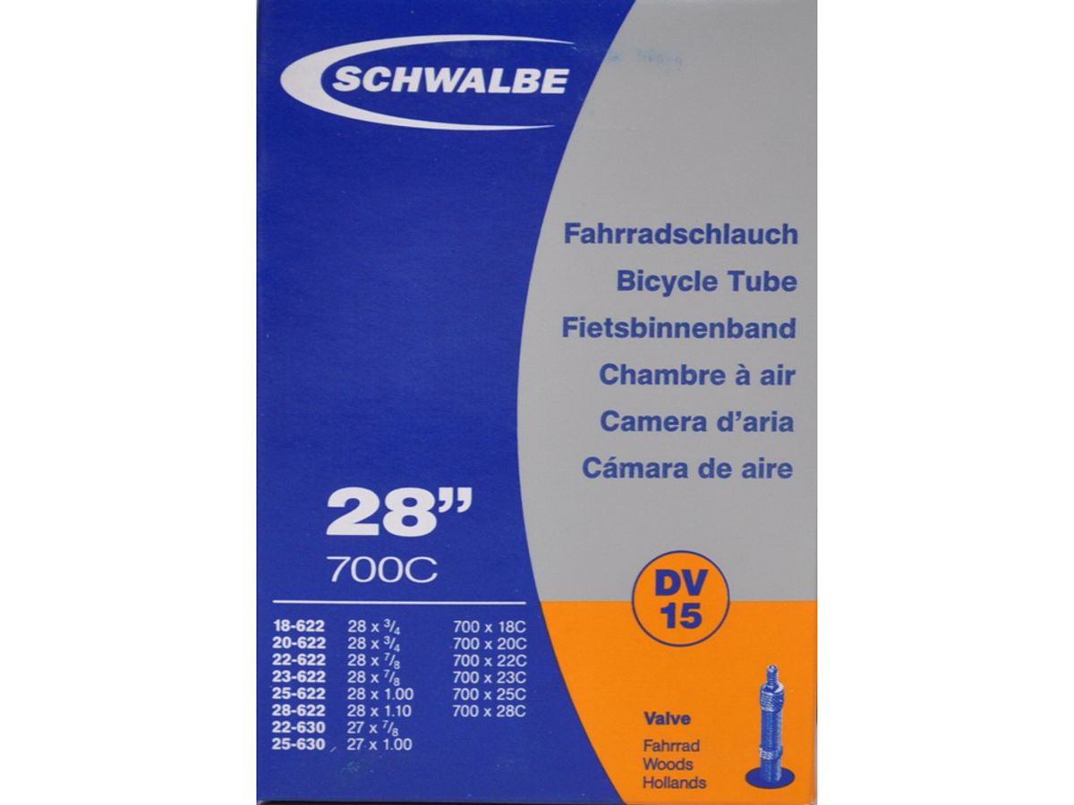 Schwalbe slange 700 x 18-28c med almindelig ventil DV15