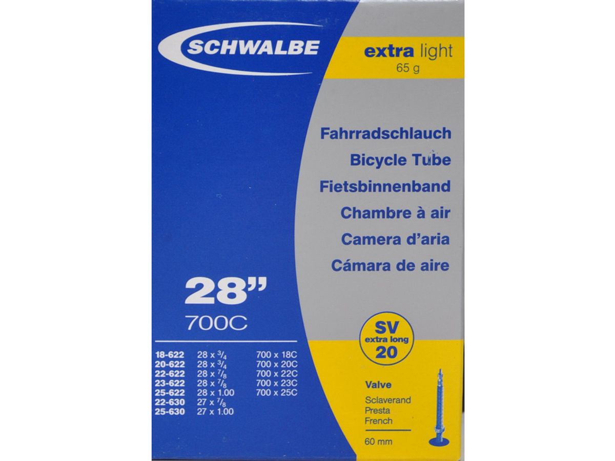 Schwalbe slange 700x18-25c X-Light med 60 mm. Racer ventil SV20