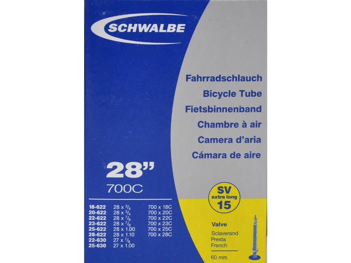 Schwalbe slange 700x18-28c med 60 mm. Racer ventil SV15