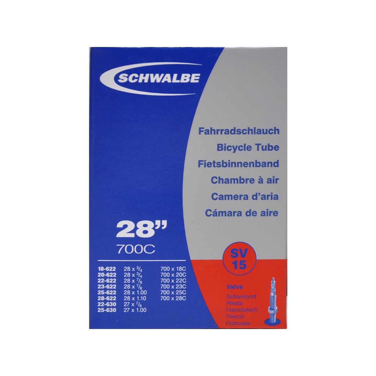 Schwalbe slange 700x18-28c med Racer ventil SV15