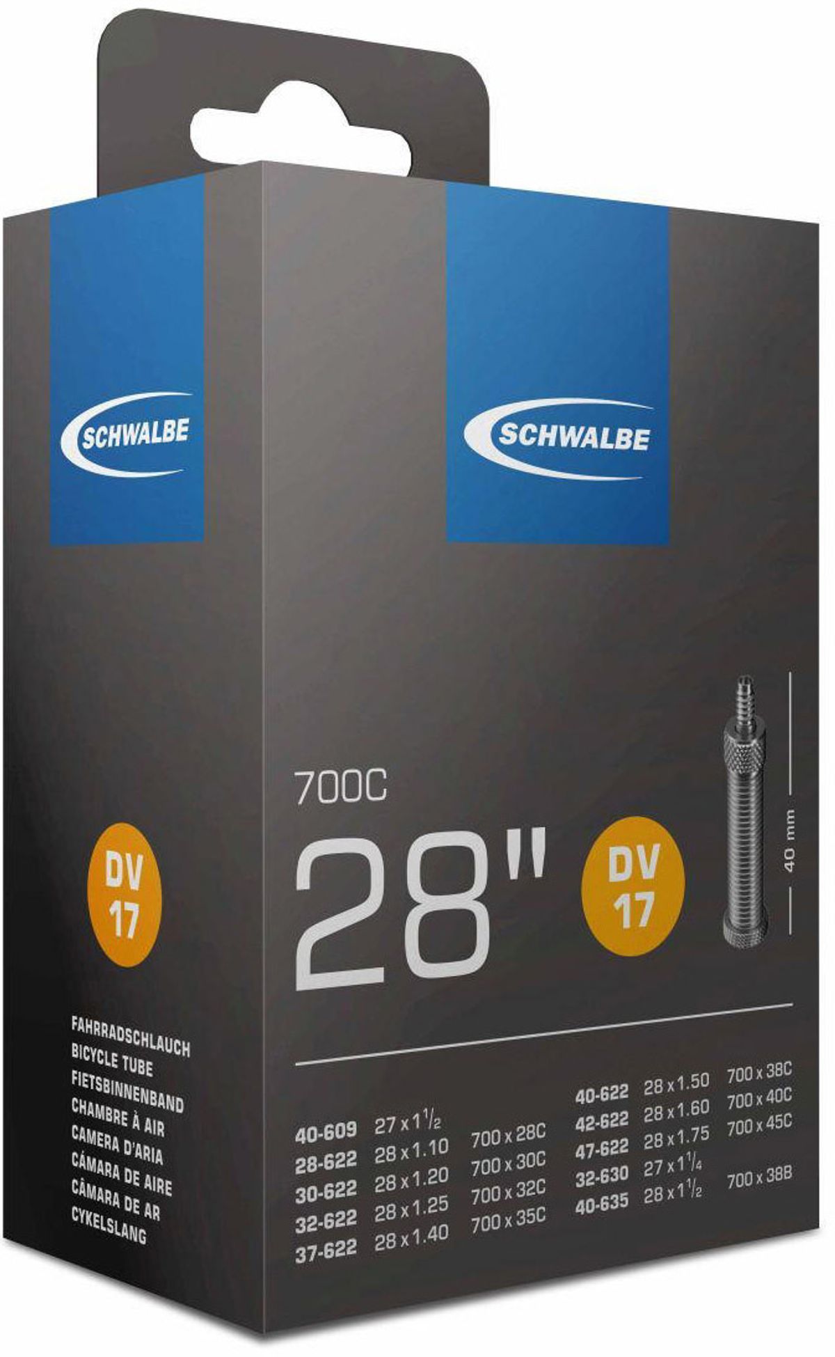 Schwalbe Slange 700x28/38 40mm dunlop