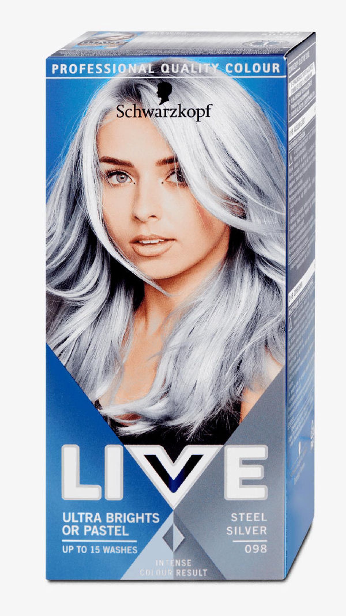 Schwarzkopf live ultra brights or pastel steel silver 098