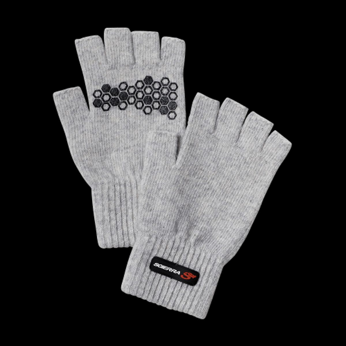 Scierra Wool Half Finger Glove Light Grey