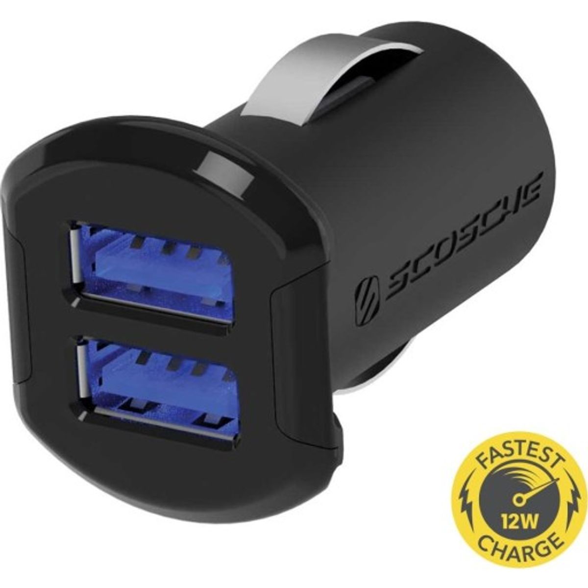 Scosche reVOLT™ oplader til bilen med 2 USB stik 2,1A, sort