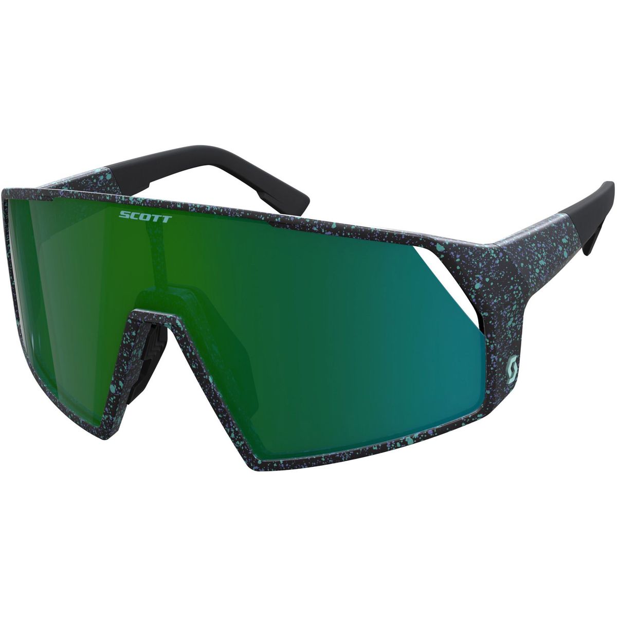 Scott Pro Shield Cykelbrille - Terrazzo Black / Green Chrome