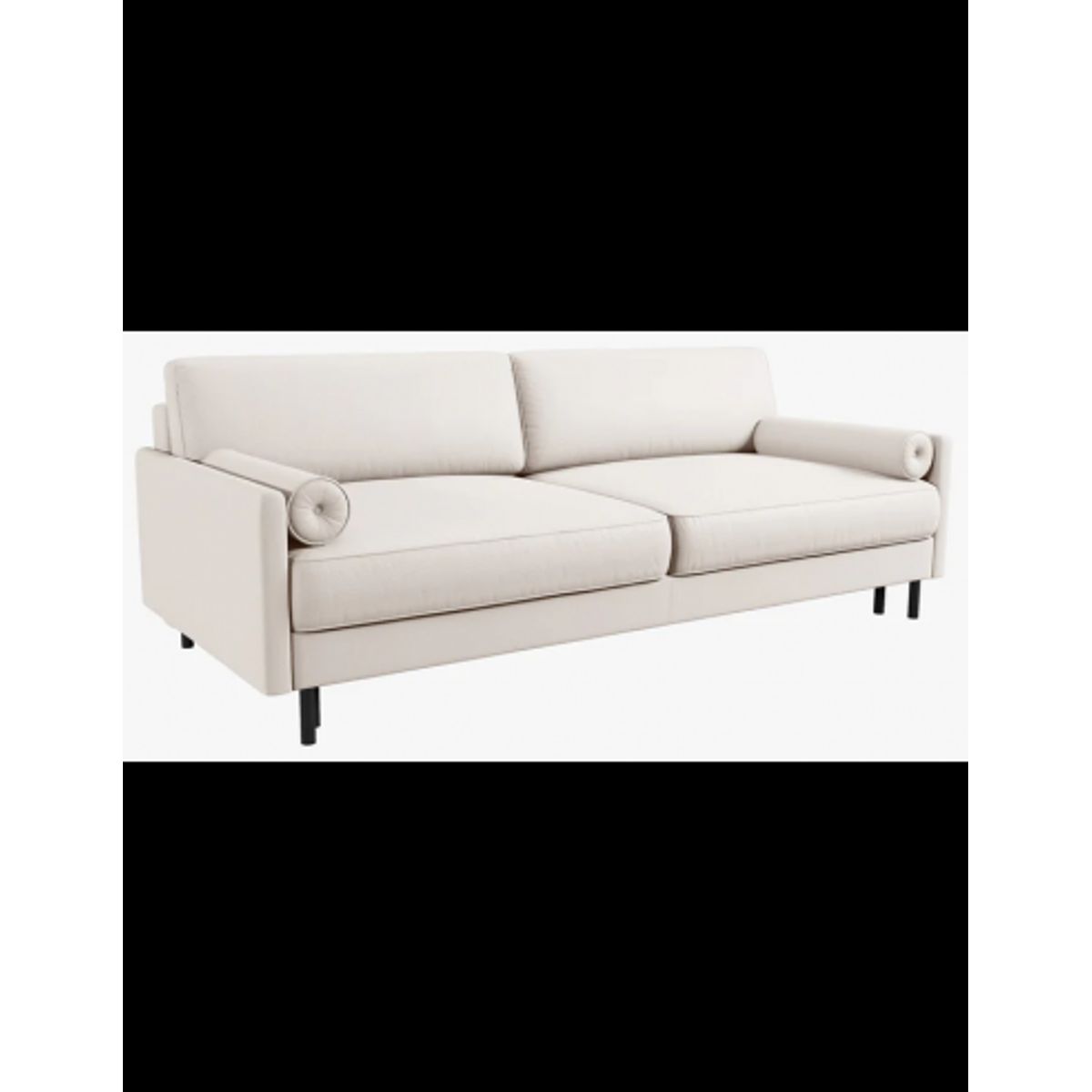 Scott sovesofa i metal og polyester B212 cm - Sort/Lys beige