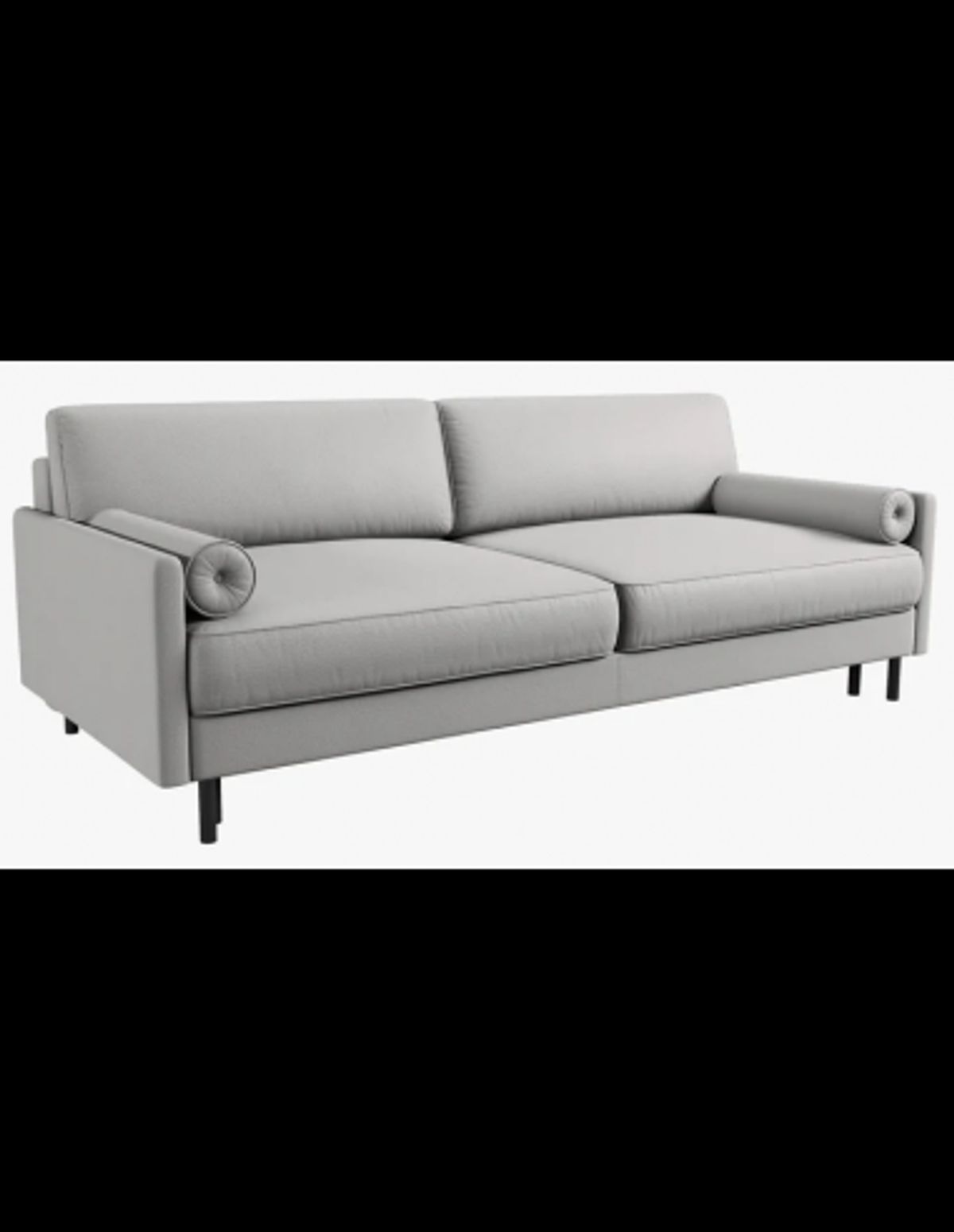 Scott sovesofa i metal og polyester B212 cm - Sort/Lysegrå