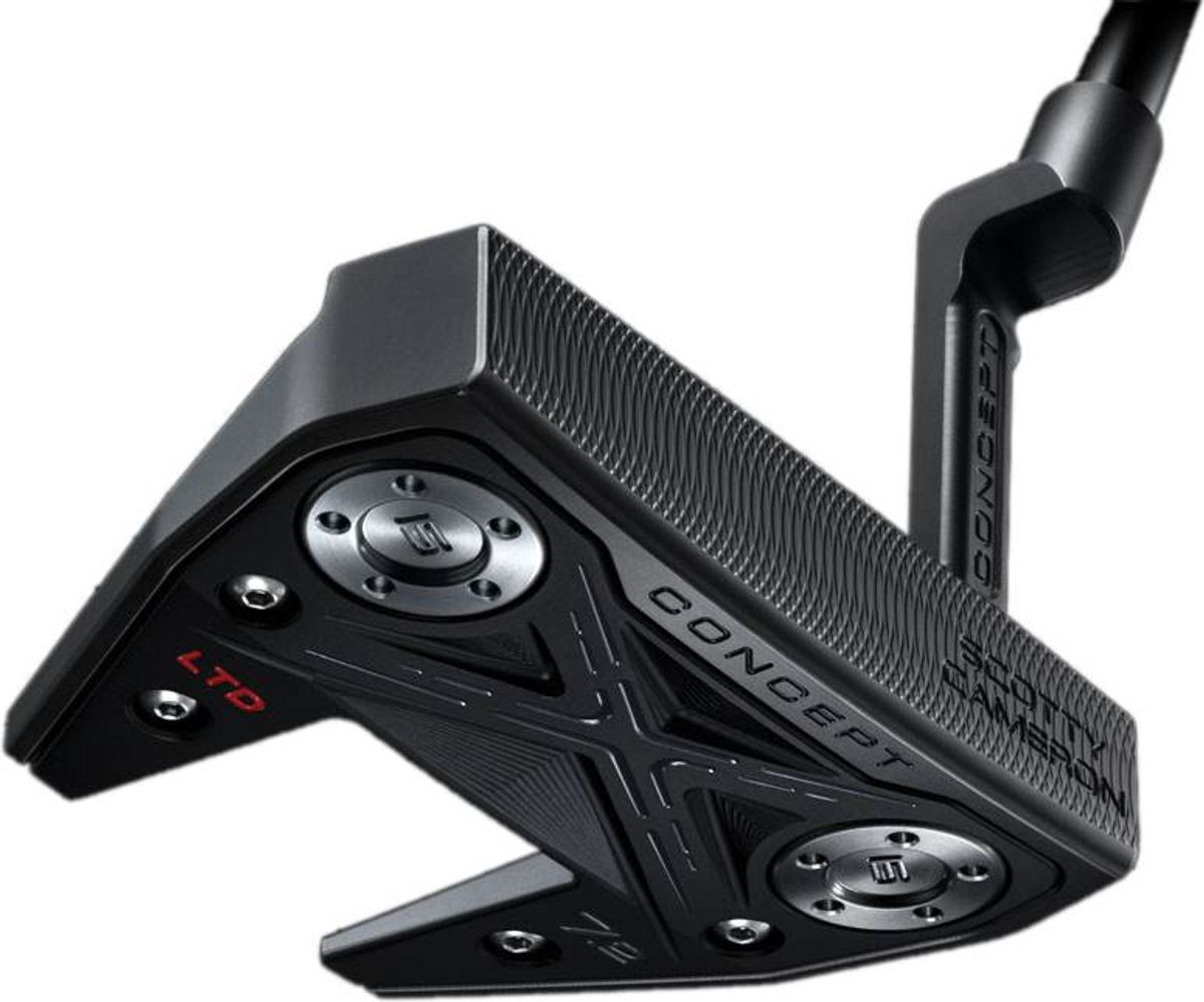 Scotty Cameron Concept X 7.2 LTD Limited Release (2023) Plumber Neck Putter - Sort - Højre - Str. 34" - Scotty Cameron Pistolini Plus Standard Sort/Hvid/Blå