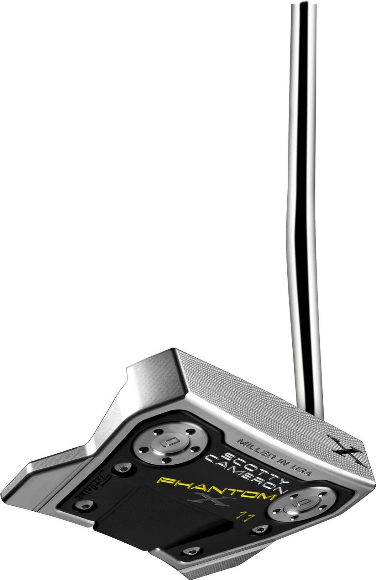 Scotty Cameron Phantom X 11 (2021) Single Bend Neck Putter - Sort/Chrome - Højre - Str. 34" - Scotty Cameron Pistolero Plus (2023) Standard Sort/Hvid/Gul