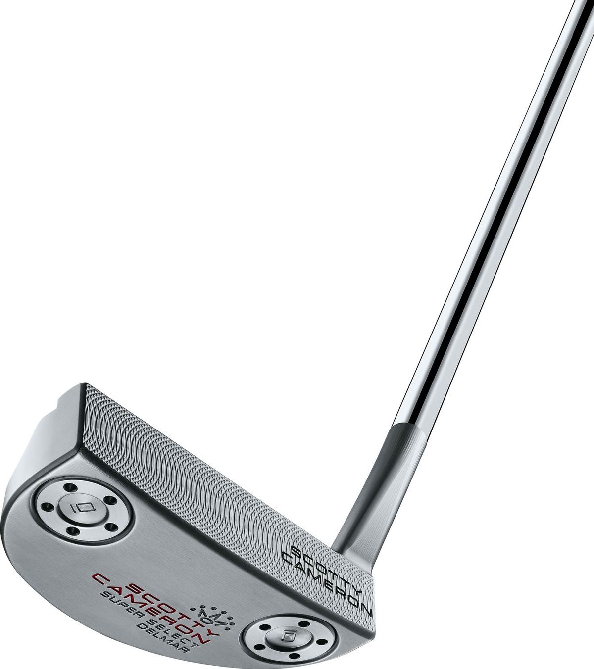 Scotty Cameron Super Select Del Mar (2023) Flow Neck Putter - Chrome - Højre - Str. 33" - Scotty Cameron Pistolini Plus Standard Sort/Hvid/Rød