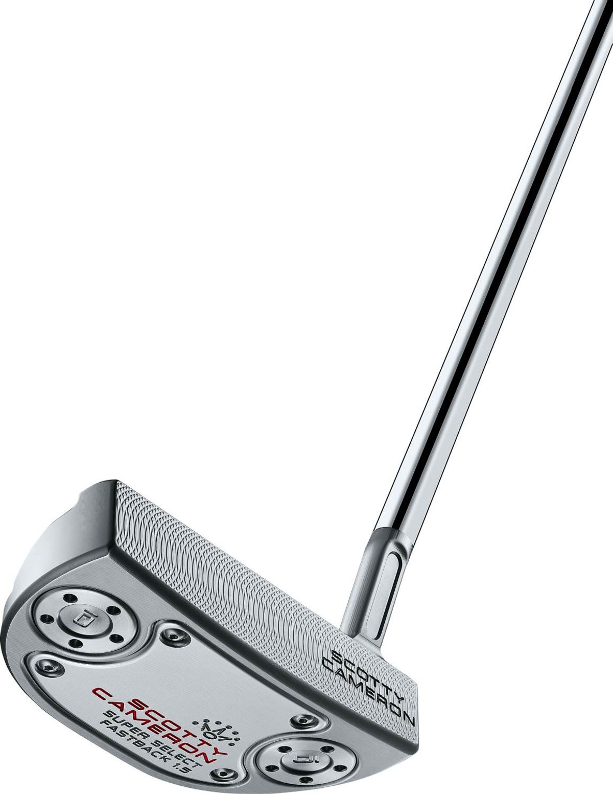 Scotty Cameron Super Select Fastback 1.5 (2023) Slant Neck Putter - Chrome - Højre - Str. 33" - Scotty Cameron Pistolini Plus Standard Sort/Hvid/Rød