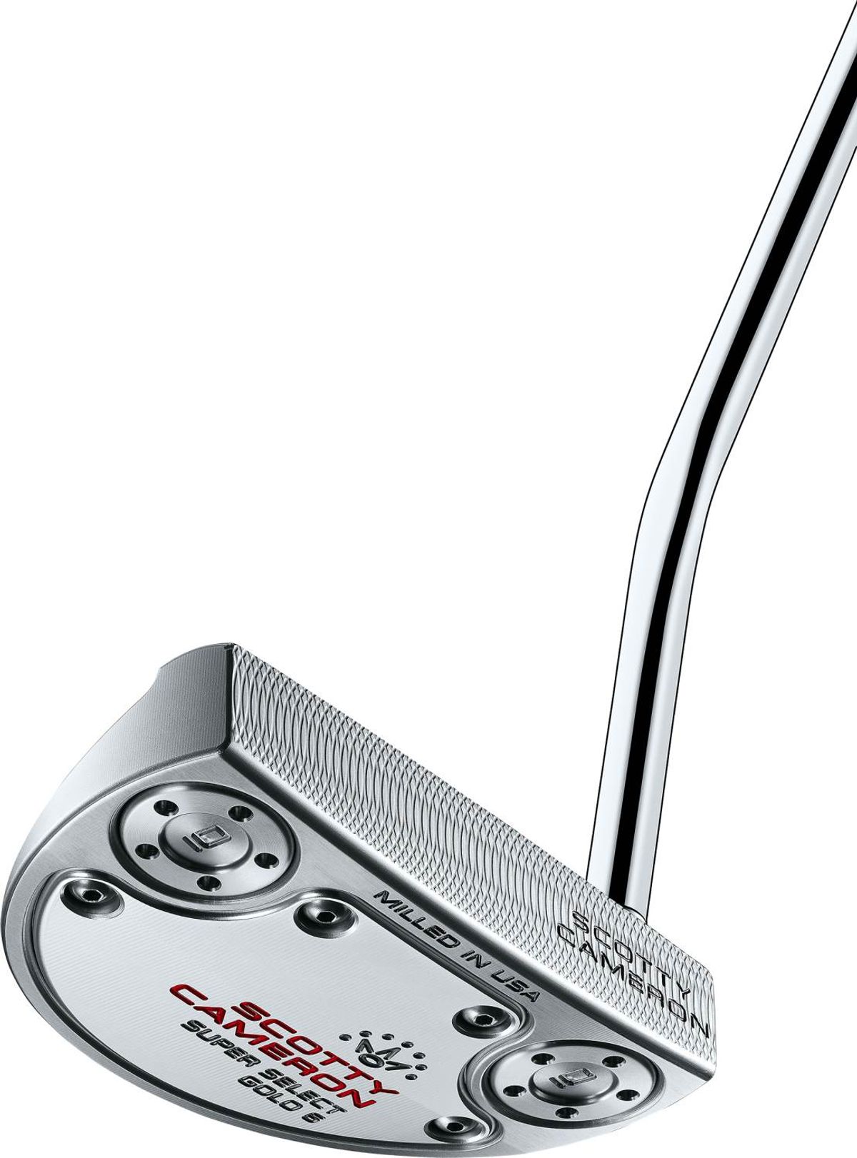 Scotty Cameron Super Select Golo 6 (2023) Single Bend Neck Putter - Chrome - Højre - Str. 33" - Scotty Cameron Pistolini Plus Standard Sort/Hvid/Rød