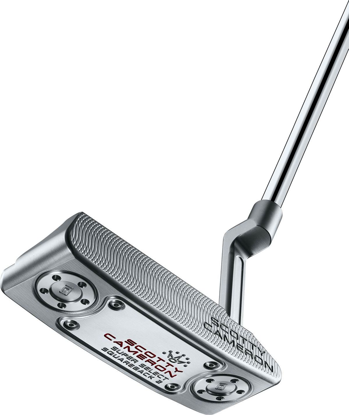 Scotty Cameron Super Select Squareback 2 Plumber Neck Putter - Chrome - Højre - Str. 33" - Scotty Cameron Pistolini Plus (2023) Standard Sort/Hvid/Rød