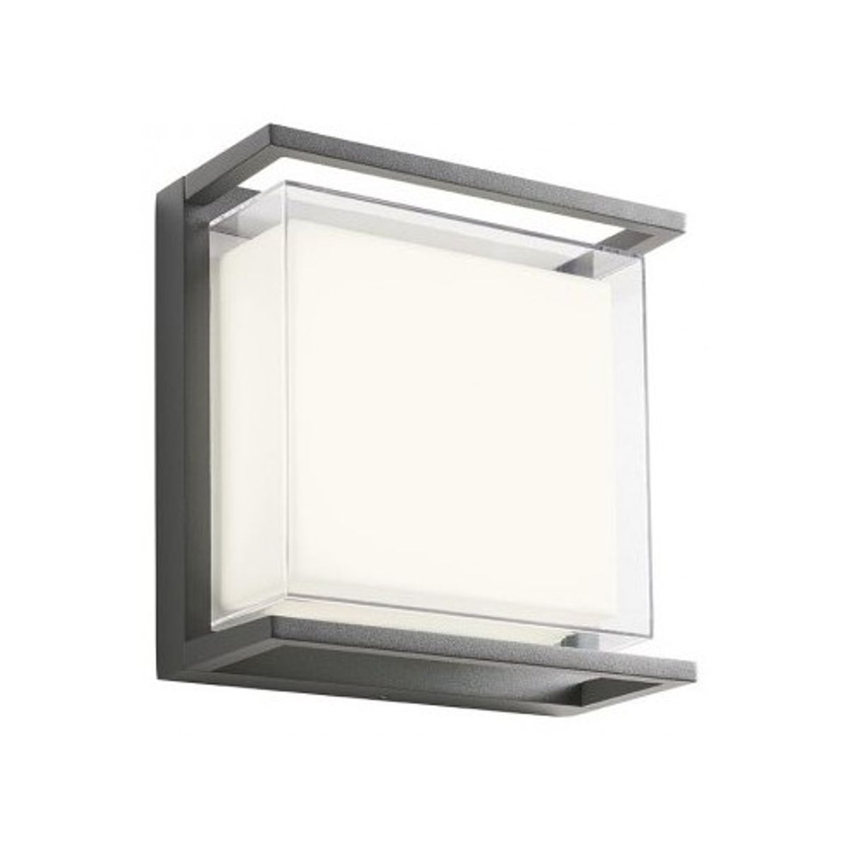 SCRIGNO Væglampe i aluminium og polycarbonat 22 x 22 cm 1 x 17W SMD LED - Mat mørkegrå