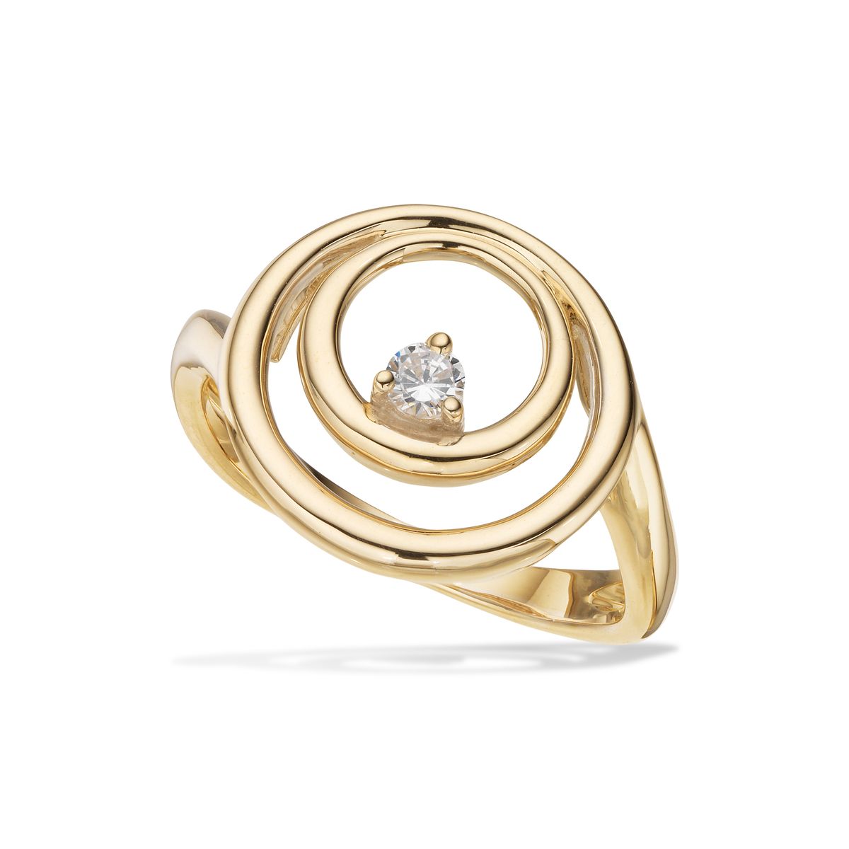 Scrouples ring i 8 kt guld med cubic zirkonia