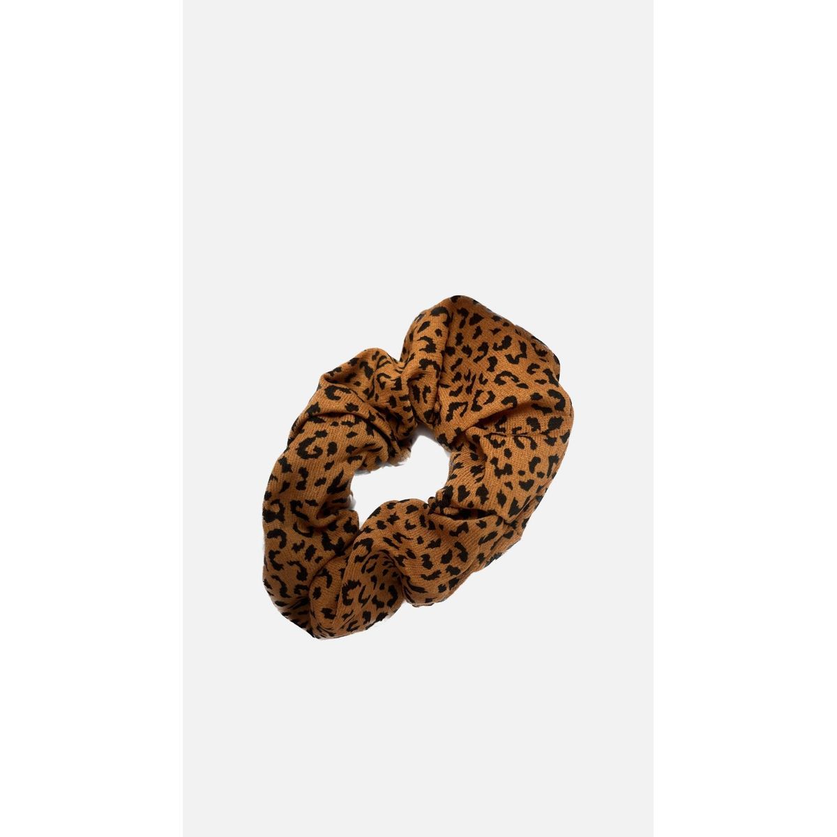 Scrunchie brun m. Leo print