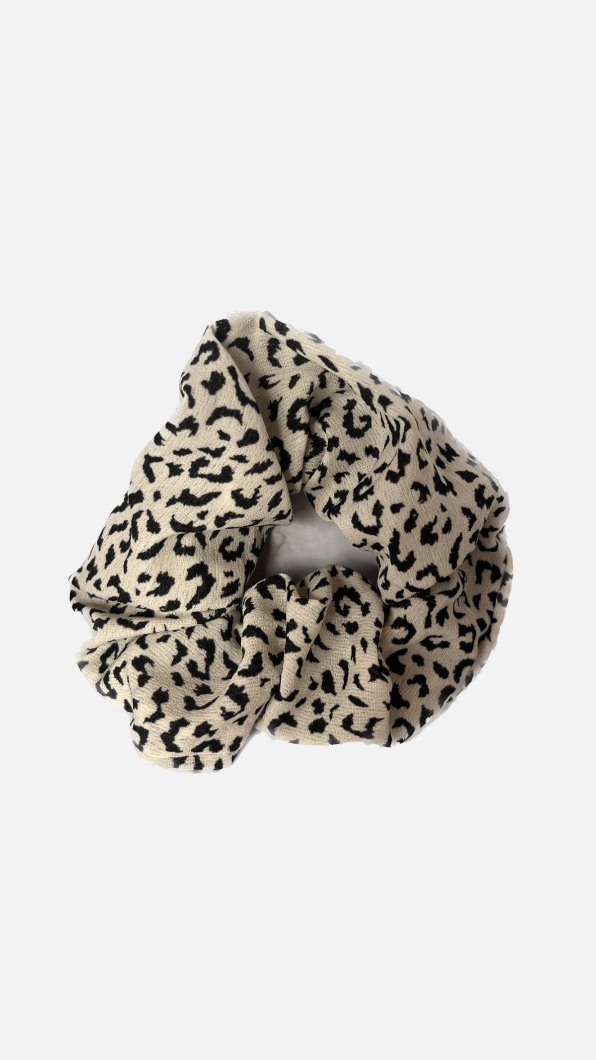 Scrunchie hvid m. Leo print