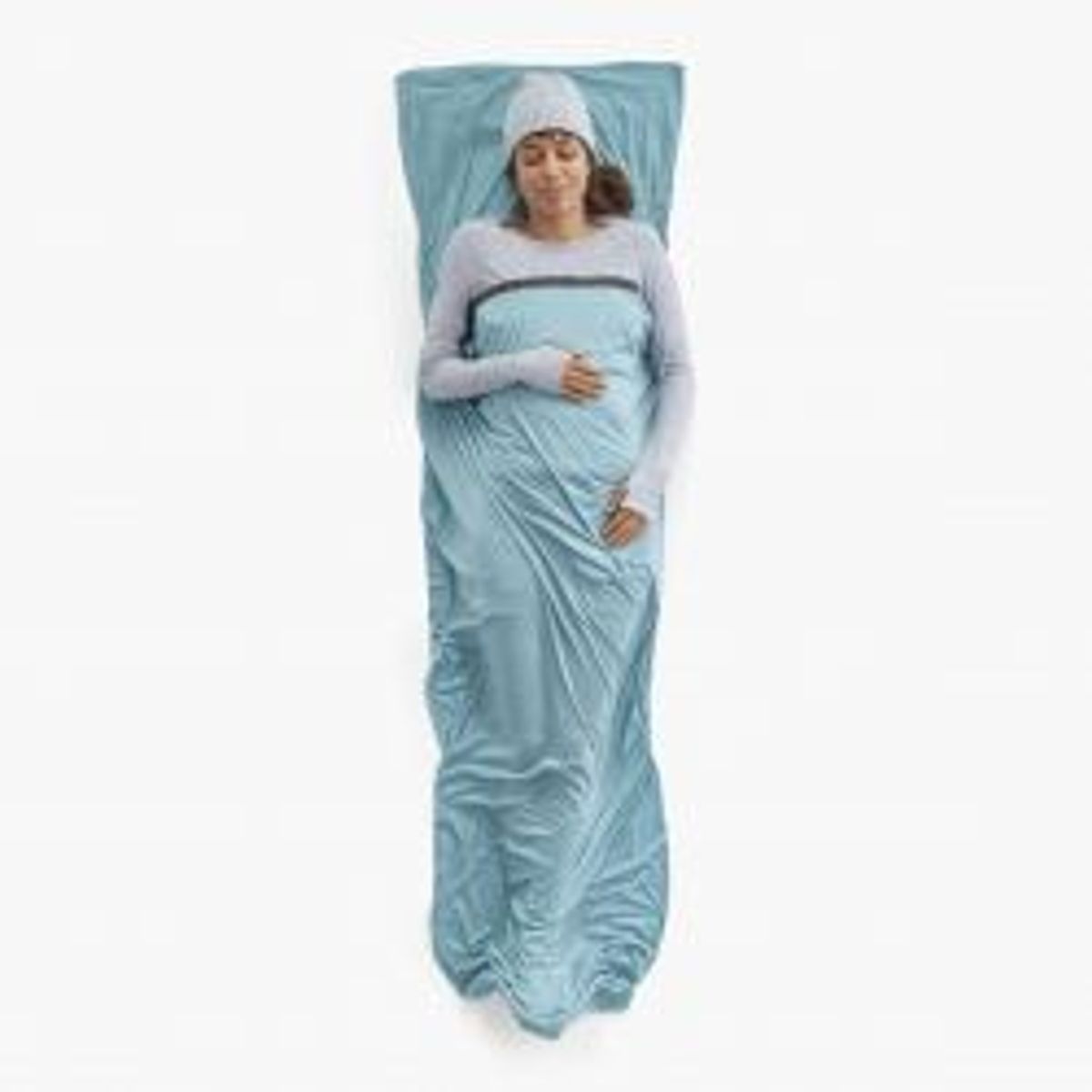 Sea To Summit Comfort Blend Sleeping Bag Liner - Rectangular W/ Pillow Sleeve Aqua Sea Blue - Lagenpose