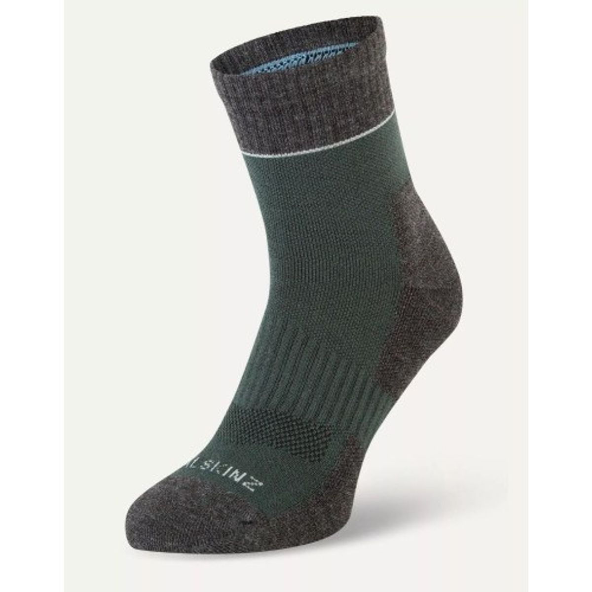 Sealskinz Morston Solo QD. Ankle Sock Olive Grey Marl Cream