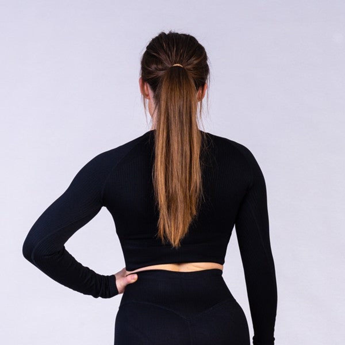 Seamless Ribbed Long Sleeve Cropped Top