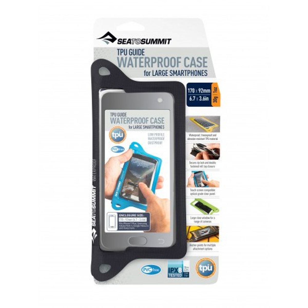 Seatosummit TPU Guide Waterproof Case for XL Smartphones Black