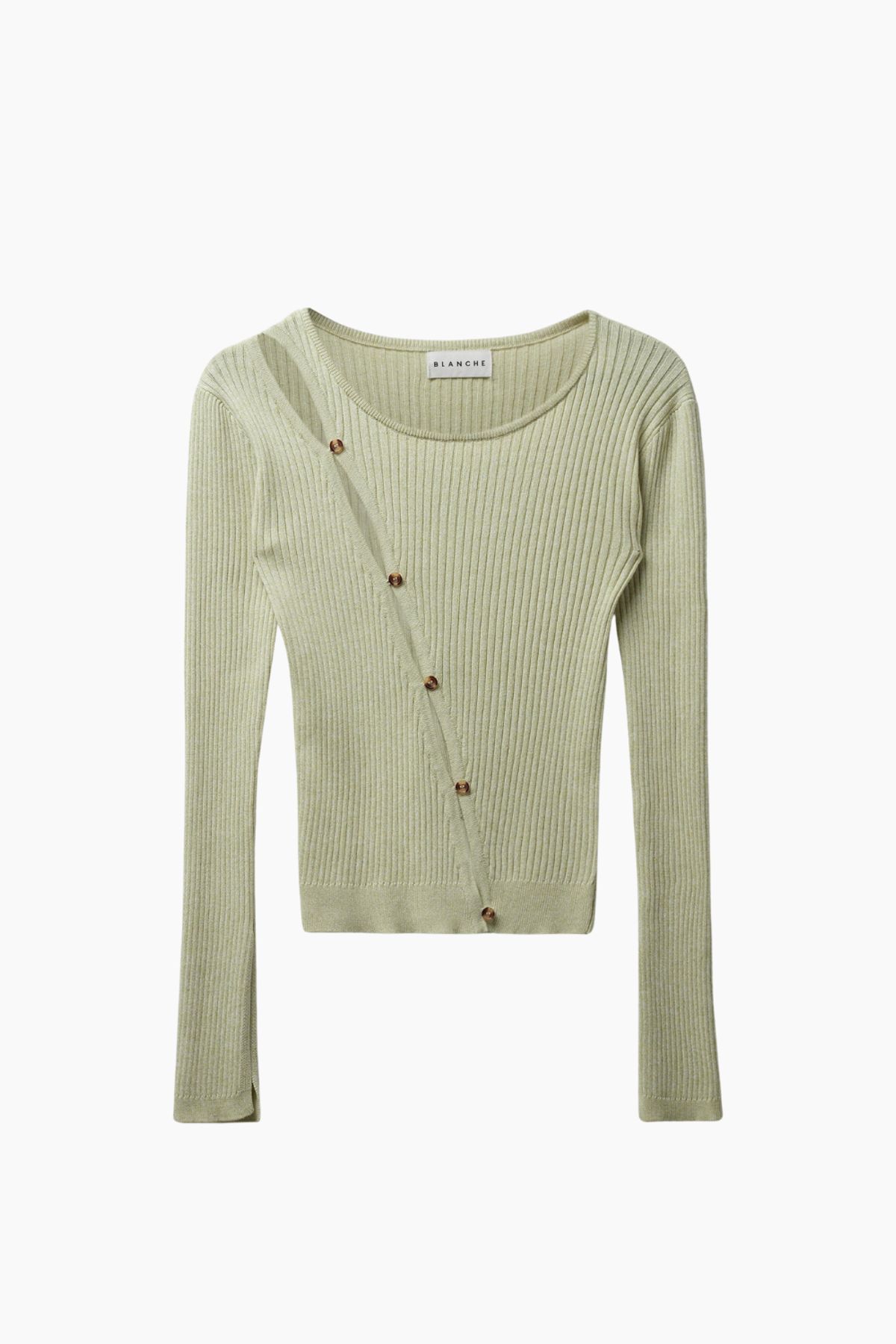 Seawool-BL X-Over Button Jumper - Green Banana - Blanche - Grøn L