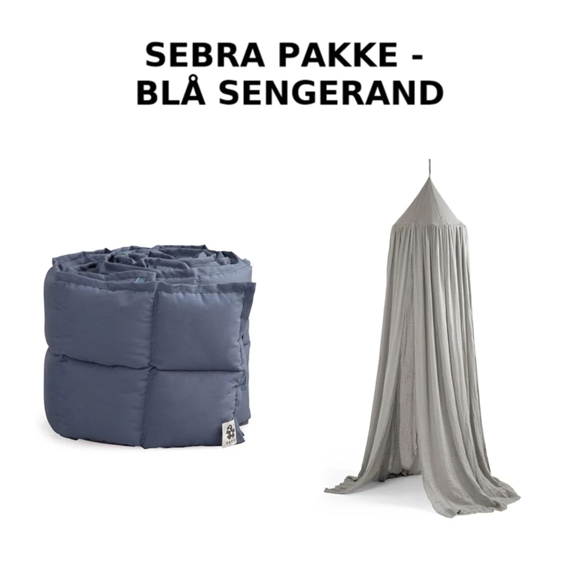 Sebra Pakke - Blå Sengerand