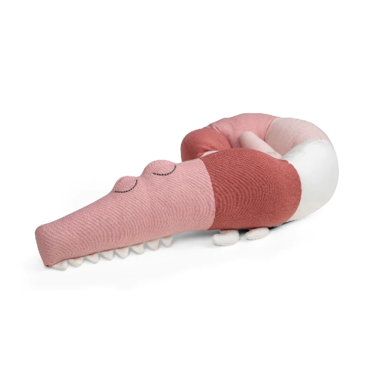 Sebra Strikket Mini-pude Sleepy Croc Blossom Pink