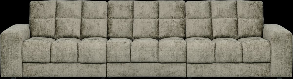 Second Date, 3-personers sofa, frost, H78x99x316 cm, velour