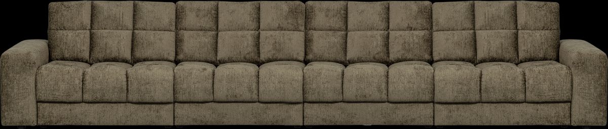 Second Date, 4-personers sofa, grøn, H78x99x406 cm, velour