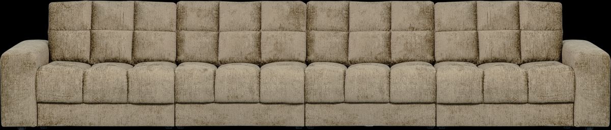 Second Date, 4-personers sofa, lysegrå, H78x99x406 cm, velour