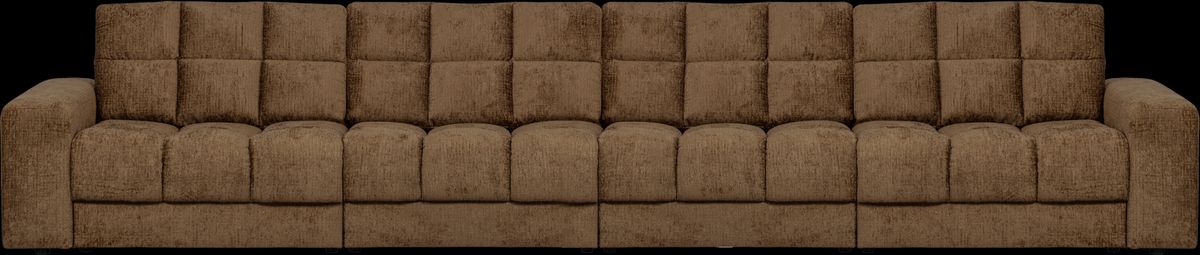 Second Date, 4-personers sofa, messing, H78x99x406 cm, velour