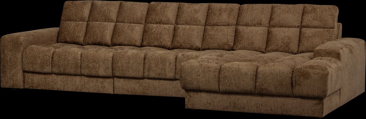 Second Date, Chaiselong sofa, højrevendt, messing, H78x162x316 cm, velour