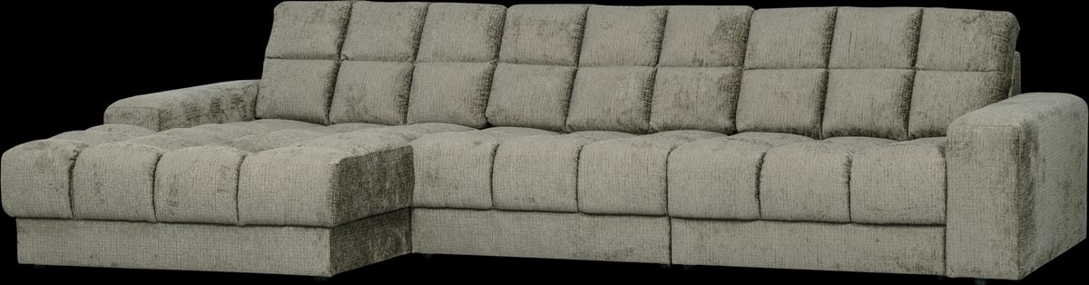 Second Date, Chaiselong sofa, venstrevendt, frost, H78x162x316 cm, velour