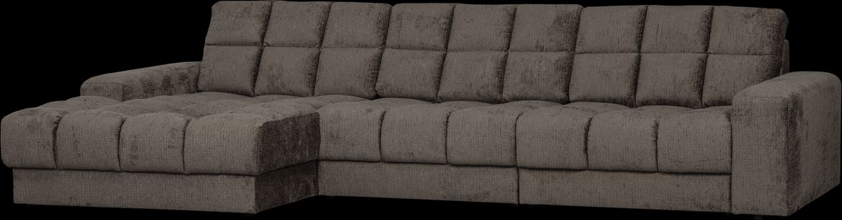 Second Date, Chaiselong sofa, venstrevendt, grå, H78x162x316 cm, velour