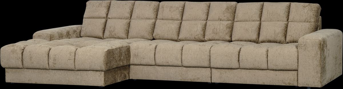 Second Date, Chaiselong sofa, venstrevendt, lysegrå, H78x162x316 cm, velour